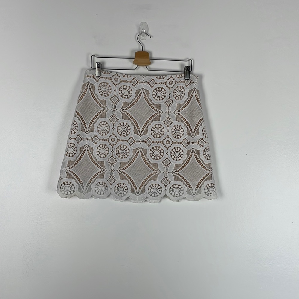 Abercrombie & Fitch White Crochet Mini Skirt